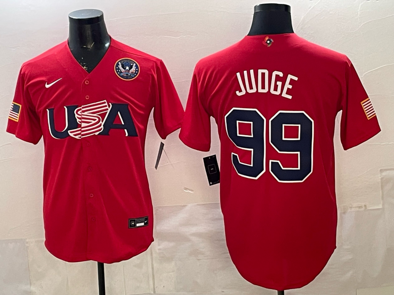 Men 2026 World Cub USA #99 Judge red Nike MLB Jersey 00111